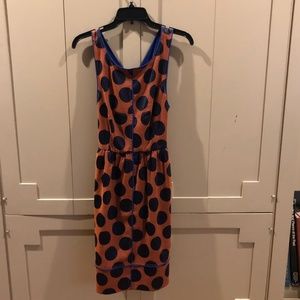 Blue black and burnt orage Maeve Dress